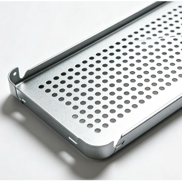 CNC Bent Al 5052-H32 Ventilation Panel with Perforated Louver Patterns and Precision Flanges for Electronics Enclosures