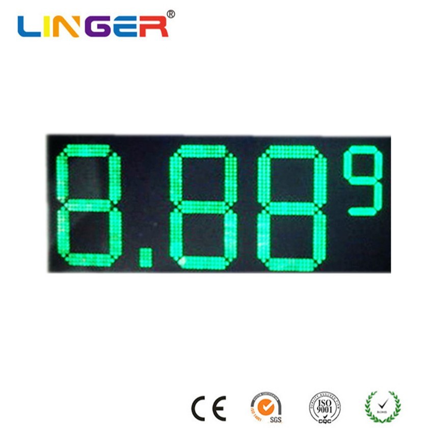 Custom Shaped Electronic Gas Price Signs RED Yellow Green LED Digital Gas Price Sign