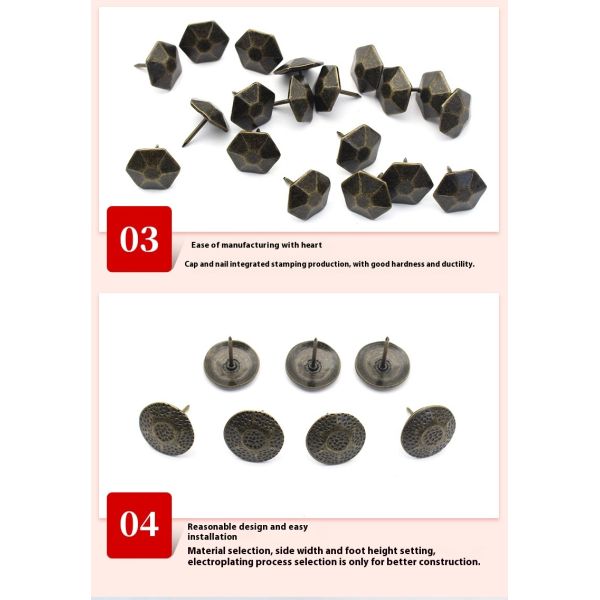 Direct Sale Modern Style Iron Nail Bubble Thick Pattern Decorative Nail Pushpin for Soft Sofa Drum Nail Head
