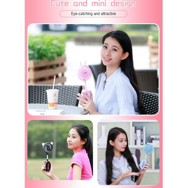 Foldable Rabbit Fan,portable mini handheld fan, usb charge mini table fan