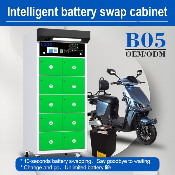 Intelligent Battery Swapping Cabinet for Electric Motorcycle 10 Warehouse Hot Sale Green Color