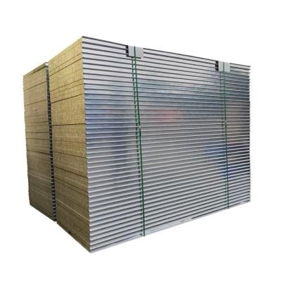 Fácil instalação de painel de chapa de aço ondulado exterior com painel de sanduíche de lã de rocha