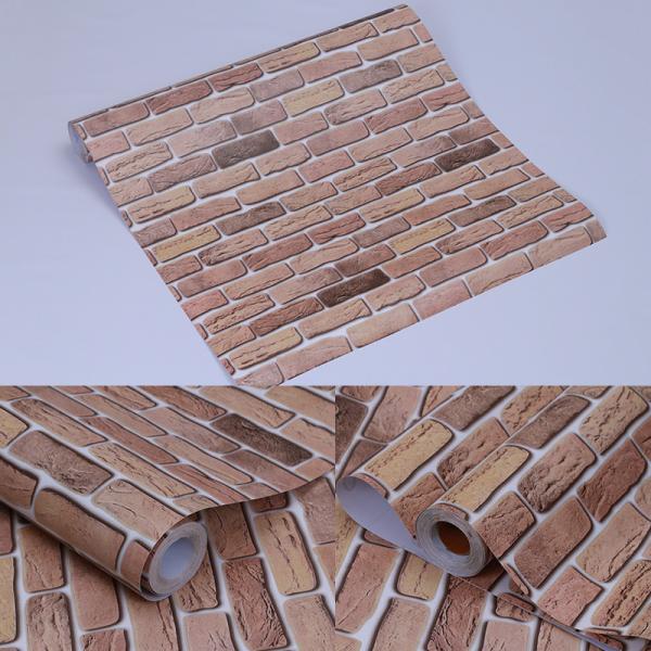 ECO Friendly Matt 3D Brick Stone Wallpaper Vinyl PVC 3D Brick Effect Wallpaper