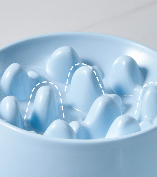 Raised Pet Ceramic Slow Bowl For Cats And Small Dogs Feeding Station