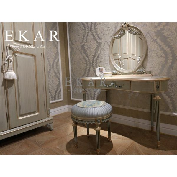 Aristo Party Beautiful bedroom Furniture Small Round Stool Wooden Fabric Dressing Chair