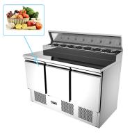 Réfrigérateur de salade d'acier inoxydable de Tableau de préparation de pizza de portes de R134A 3