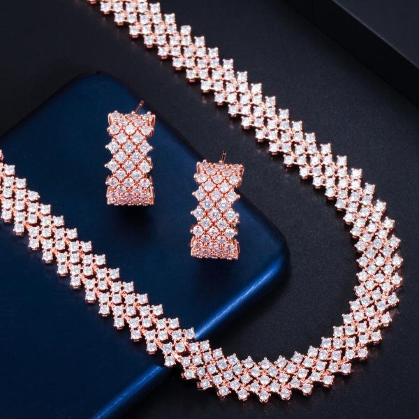 New popular Luxury exquisite AAA CZ Necklace Jewelry Cubic Zirconia jewellery wedding indian necklace set jewelry sets