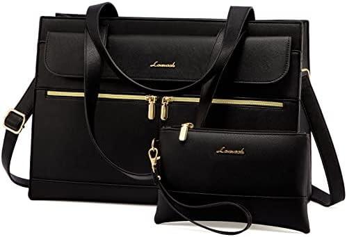 LOVEVOOK LAPTOP BAG FOR WOMEN 15.6 INCH LAPTOP TOTE WORK BAG PROFESSIONAL LEATHER COMPUTER BRIEFCASE WATERPROOF BUSINESS