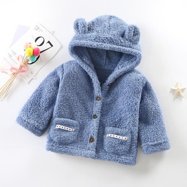 100cm Polyester Cotton Childrens Winter Jackets Single Breasted Warm Coats Velvet Thick