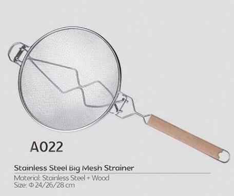 14-16-18-20-22CM Stainless steel frying basket/electrolytic fry colander /rice colander with wooden handle