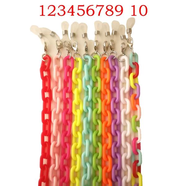 New Retro Plastic Reading Glasses Chain Fancy Custom Fashion Thick Gold Acrylic Chain Colorful Beaded Eyeglass Chain