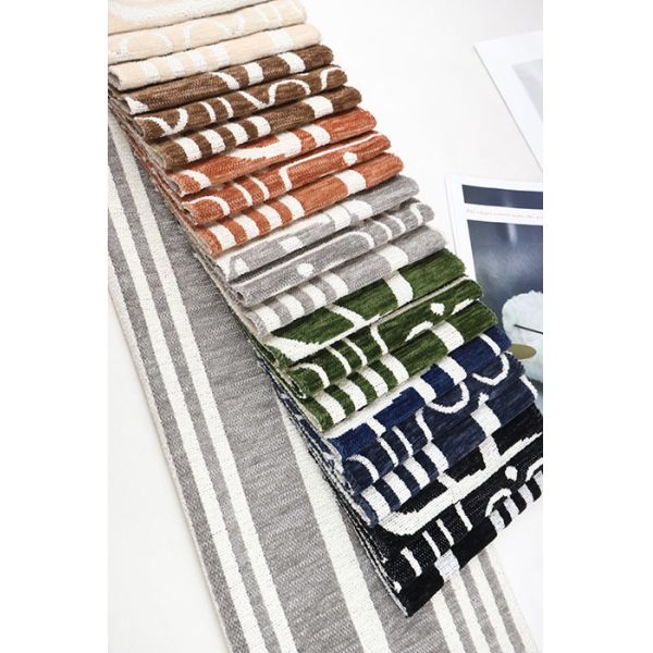 Relaxed Aesthetic Nordic-Style Striped Chenille Sofa Fabric