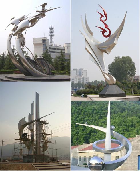 Design city mall plaza park campus large stainless steel art modern abstract creative sculpture furnishings