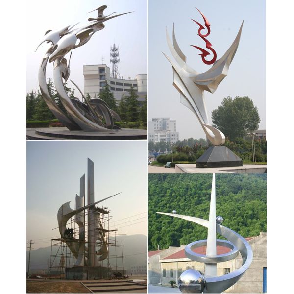 Design city mall plaza park campus large stainless steel art modern abstract creative sculpture furnishings