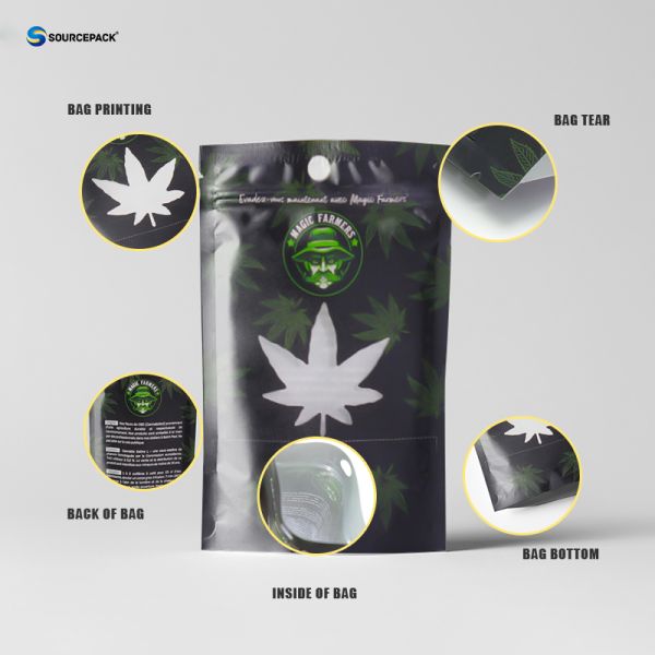 UV Protection Included Custom Weed Packaging With Gravure/Digital Printing Process
