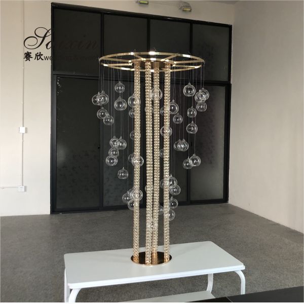 Candelabra Crystal Candle Centerpiece Acrylic Laser Cut Rectangle Pedestal Candle Stands 150cmx240cm