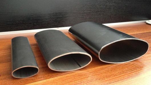 Black / Silver White Cold Drawn Shaped Pipe , Hollow Section Elliptical Steel Pipe