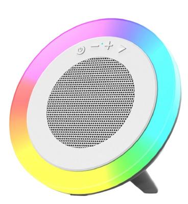 White Tri-Mode Bluetooth Speaker 66MM 5W Output 1200mAh Battery Supports USB/TF/AUX Playback And RGB Lighting