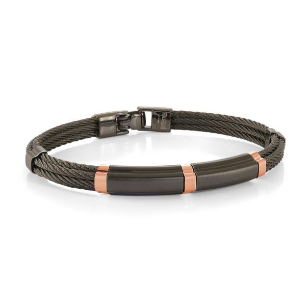 Men PU Titanium Wristband Wrap Wide Braided Steel Leather Hand Bands Bangle Bracelets