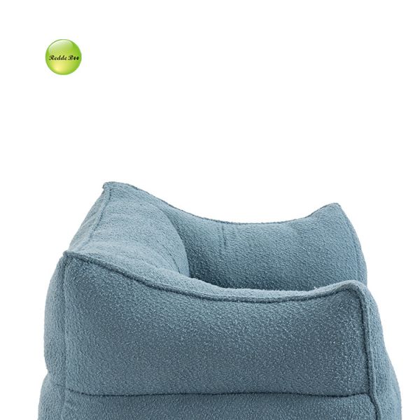 Ergonomic Compression Vacuum Packed Sofa Blue Microfiber Slipcovered