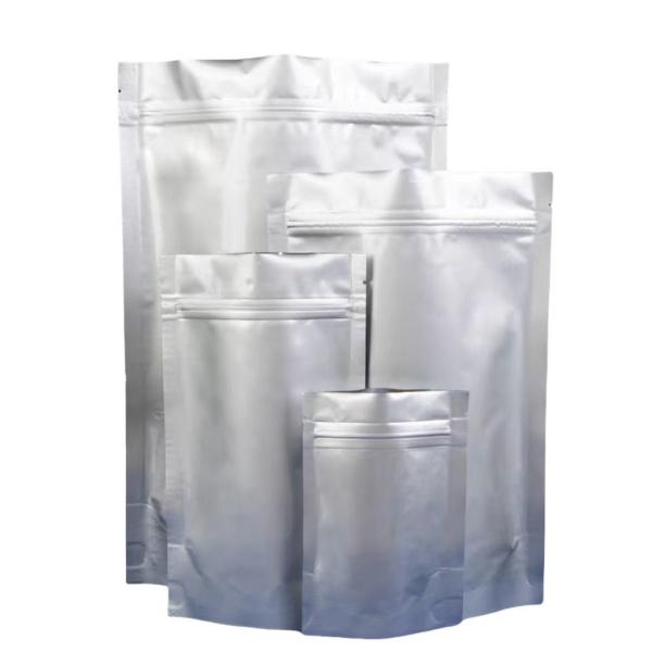 Aluminum Foil Bag MOQ 100pcs Aluminum Silver Zip Lock Pouch For 50 Tablets