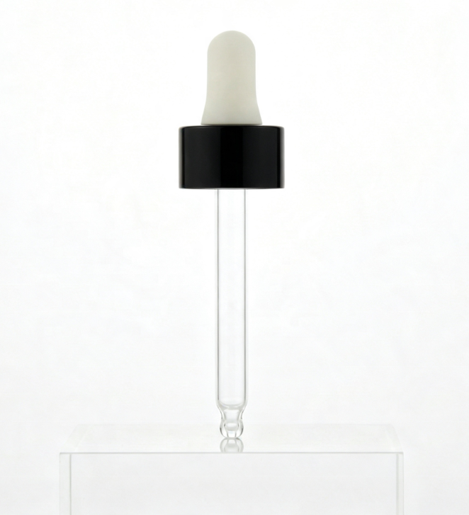 BOS003 20/400 Rose Gold Aluminum Dropper Cap With Glass Pipette Rubber Bulb Essential Oil Bottle Dropper Accessories