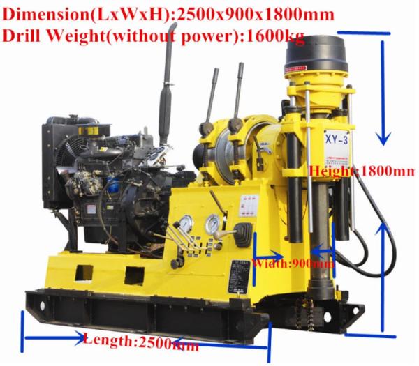 600m Deep XYX-3 Four Wheels Mounted Underground Coring Drilling Rig With Mud Pump