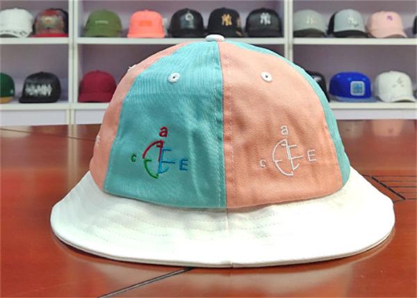 ACE Women Men Girls Boys Custom Embroidery Logo Stagger Color Bucket Fishing Fisherman Cap Hat
