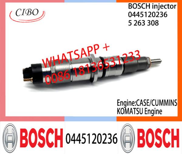 Conjunto original 0445120236 do injetor de combustível 5263308 de BOSCH 0445120236 5263308 para o CASO CUMMINS KOMATSU