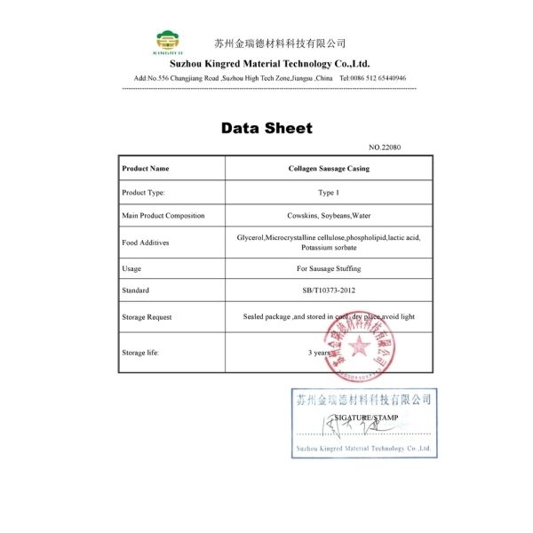 21 мм пищевой класс хороший вкус белый цвет коллагеновые корпуса для колбас