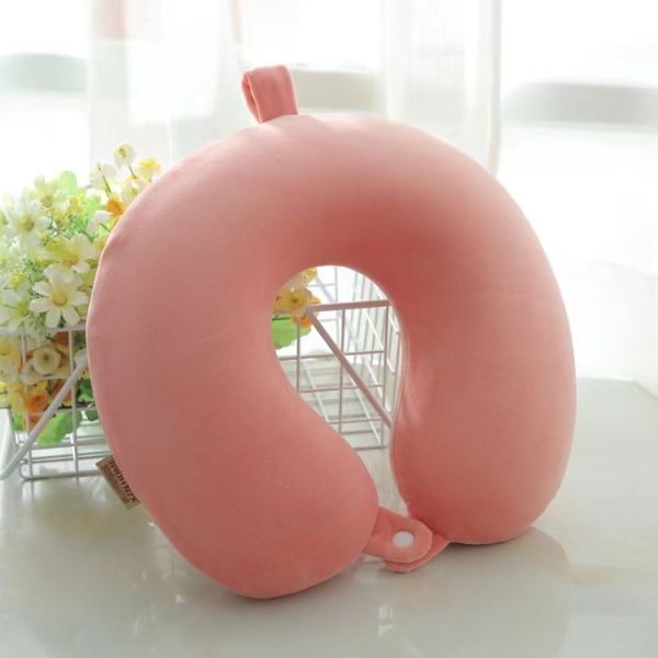 Breathable Memory Foam U-Shape Cooling Massage Slow Rebound Pure Color Travel Neck Pillow