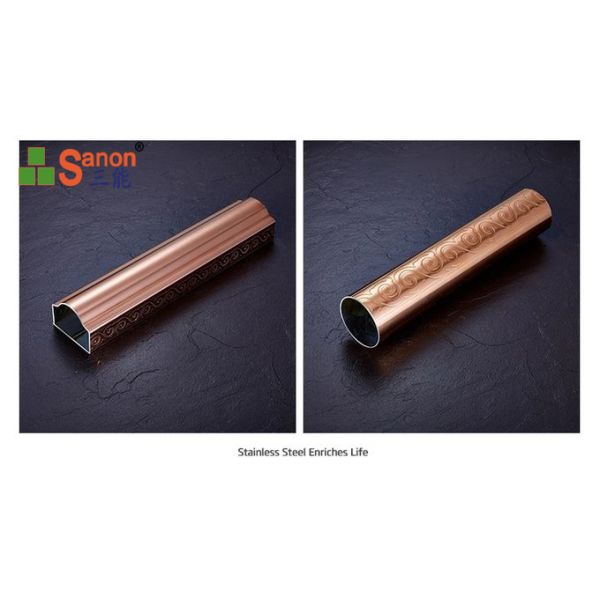 Rose Gold Square Welded Tube 316 Decorative Steel Welded Pipe 108mm OD