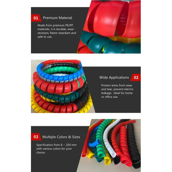Flexible Wire Spiral Guard Wrap Hose Cord Organizer Cable Wire Holder Tube for Home & Office Wire