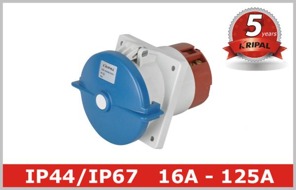 CEE Flanged Industrial Electrical Straight or Angled Flush Mounted Sockets/Receptacle IP44/IP67 Standard16A,32A,63A,125A