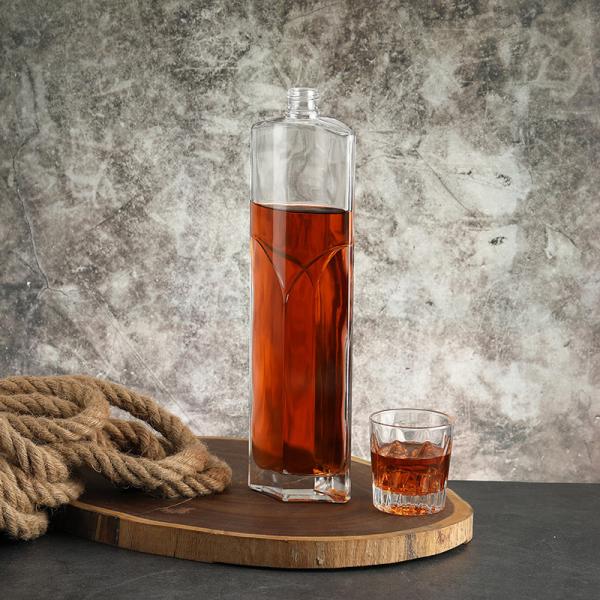 Bouteille en verre mat pour whisky vodka cognac gin 100 ml 200 ml 375 ml 500 ml 750 ml 1000 ml