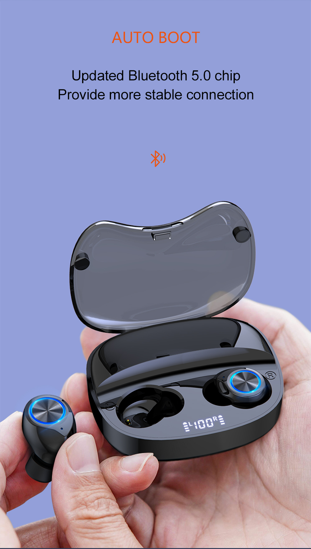 TW90 TWS 106dB хэндс-фри Bluetooth Earbuds с микрофоном