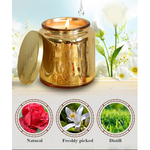 Luxury Wedding Scented Candle Glass Candle With Metal Lid