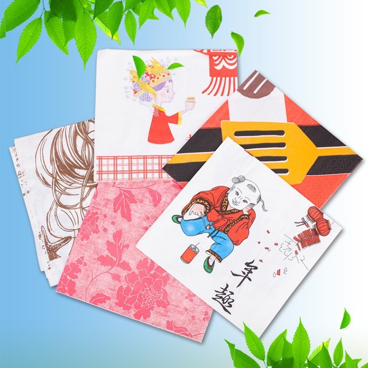 Printed Napkins Butterfly & Animal Creative Designs Eco-Friendly Food Grade  for Parties & Weddings