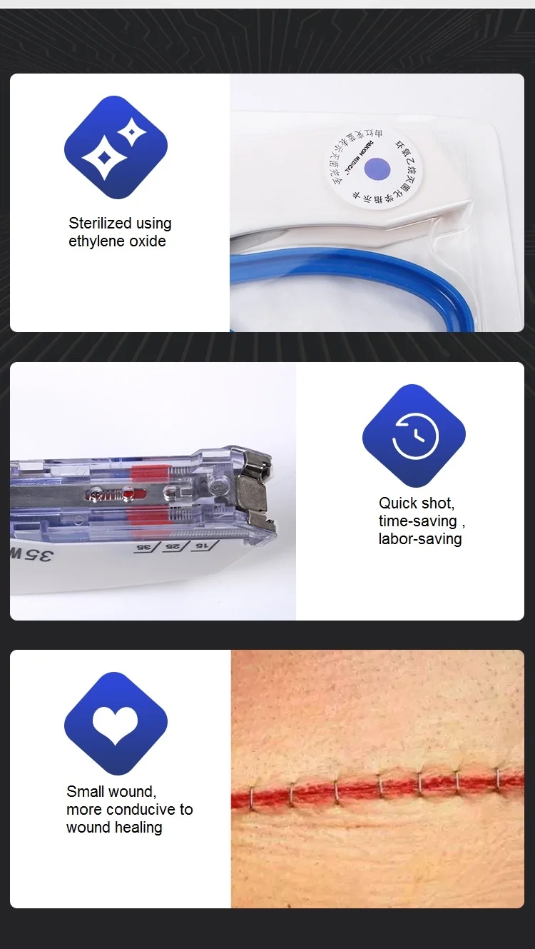 Flexible Medical Stitching Surgical Skin Stapler Advice 45W