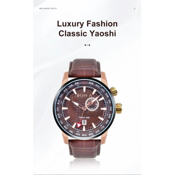 дозор 5ATM нержавеющей стали 304L роскошный кожаный водостойкий для людей