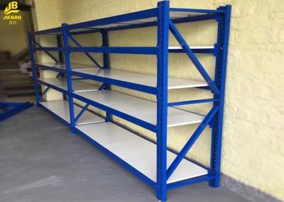 Medium Duty Long Span Racking System Cold Rolled Steels Standard Size Four Levels