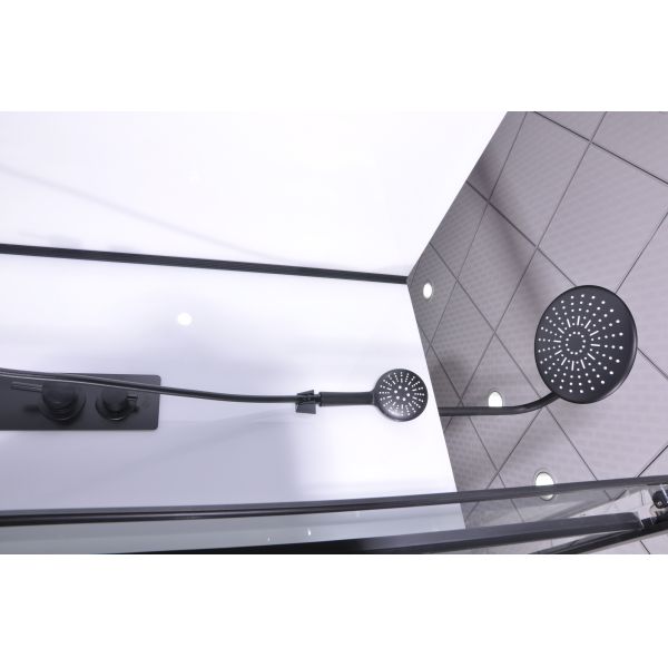 Square Bathroom Shower Cabins White Acrylic ABS Tray Black Painted