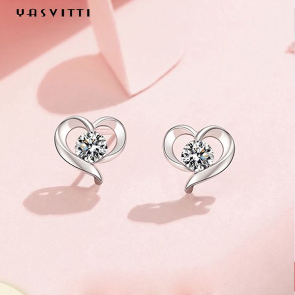 стержень белые 925 ODM серег стержня сердца 2.87g 0.39in стерлинговый серебряный стерлинговый серебряный