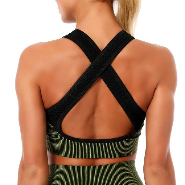 Sports bra yoga back cross shock-proof push-up body-building bra