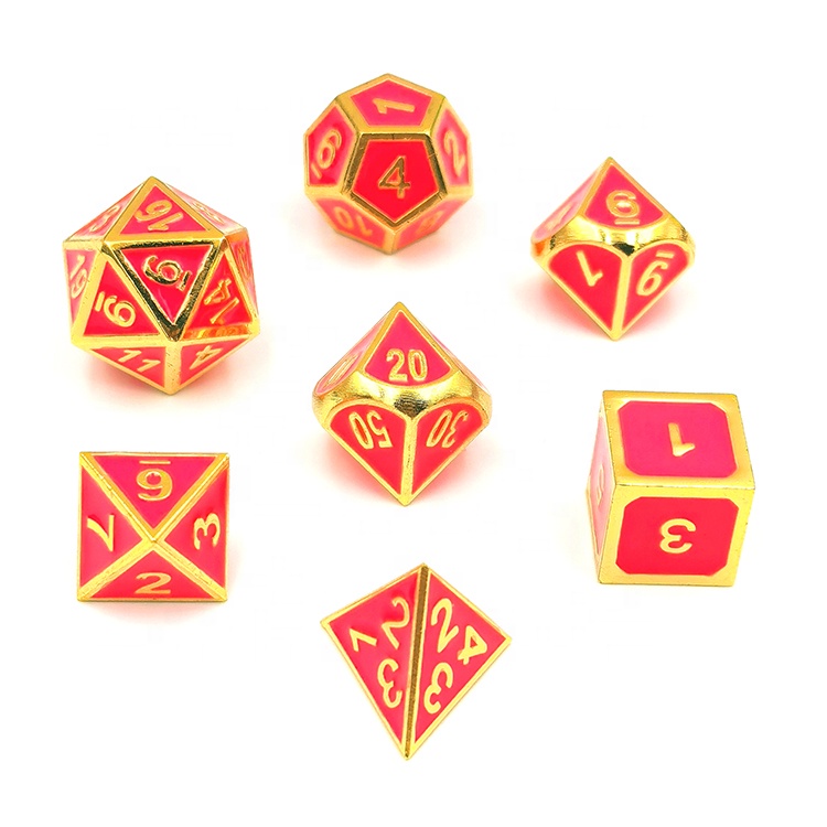 Zinc Alloy Glow in the Dark Metal Dice Set for DND Games with Customizable Logo