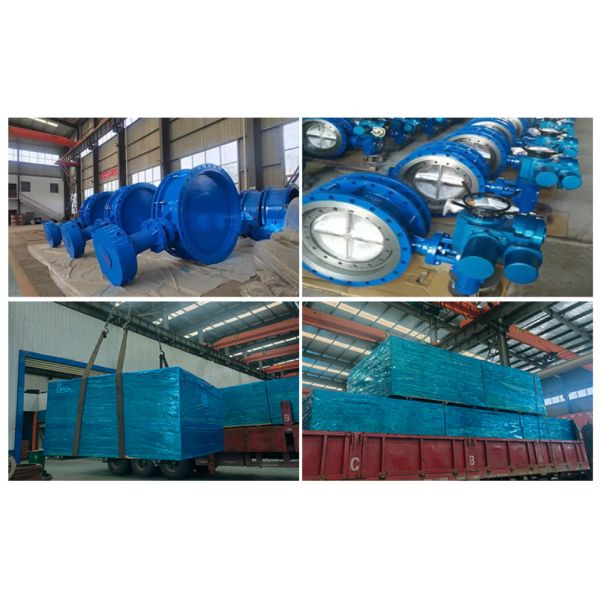 Industrial Turbine Double Flange Cast Steel Butterfly Valve With PTFE Liner