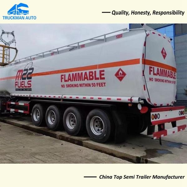 54,000 Liters 4 Axle Oil Tank Trailer Fuel Tanker Semi Trailer For Guinea