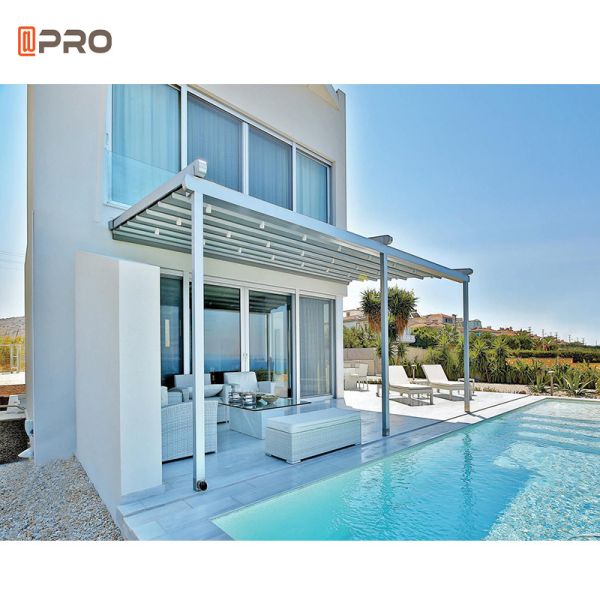 Patio Modern Aluminum Pergola Intelligence Bioclimatic Motorized Metal 4*3