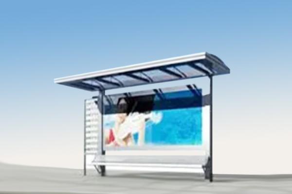 Unique Style Stainless Steel Bus Stop Reasonable Structure With Waiting Seat / Rain Shed