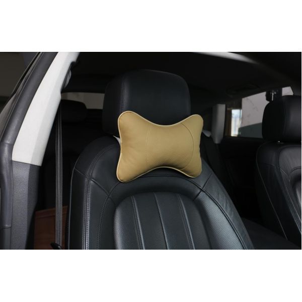 Universal Car Seat Neck Cushion Pillow Ventilate 28 * 18CM Beige Color